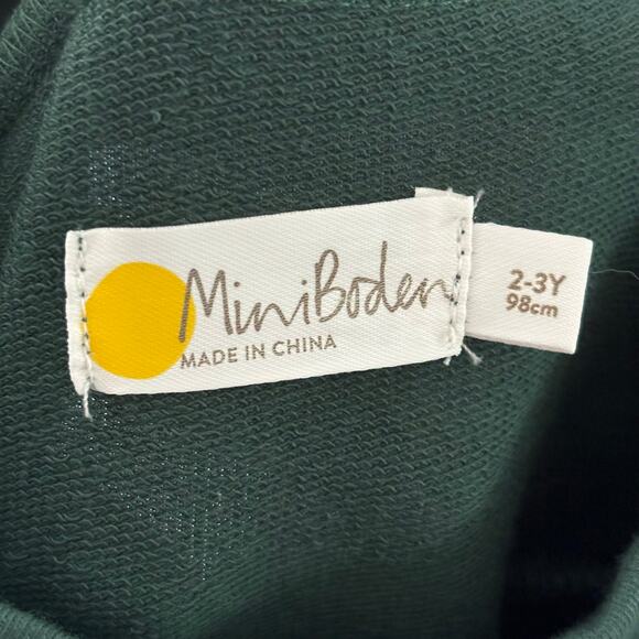 Mini Boden Dark Green Gold Dot Roll Neck Dress Size 3-4 EUC - Picture 4 of 4